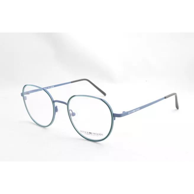 Lunettes de vue en métal bleu