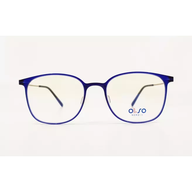 Lunettes de vue bleues foncées avec branches en métal - Olso