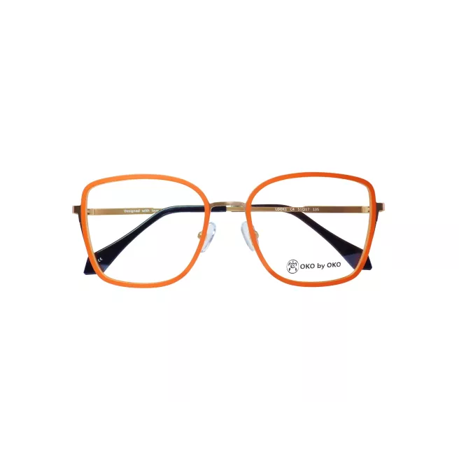 Lunettes de vue oranges avec branches dorées - Oko by Oko