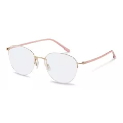 Lunettes de vue fines et dorées avec branches roses - Rodenstock Lunettes de vue fines et dorées avec branches roses - Rodenstock