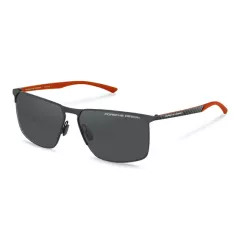 Lunettes de soleil rectangulaires noires, oranges et en carbone - Porsche Design Lunettes de soleil rectangulaires noires, oranges et en carbone - Porsche Design