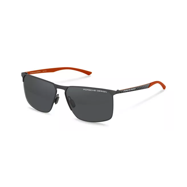 Lunettes de soleil rectangulaires noires, oranges et en carbone - Porsche Design