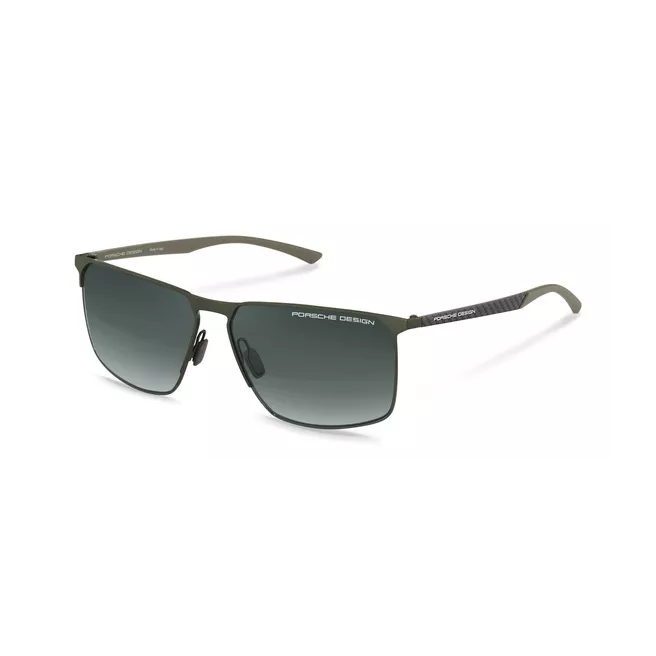 Lunettes de soleil rectangulaires kaki foncé et en carbone - Porsche Design