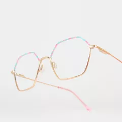 Lunettes de vue fines et dorées tachetées - Kinto Lunettes de vue fines et dorées tachetées - Kinto
