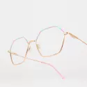 Lunettes de vue dorées, roses et bleues - Kinto