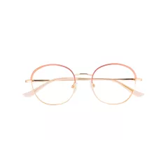 Lunettes de vue fines en métal doré et corail - LuluCastagnette