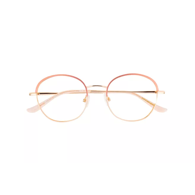 Lunettes de vue fines en métal doré et corail - LuluCastagnette