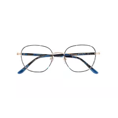 Lunettes de vue fines en métal doré et à écailles noires - LuluCastagnette