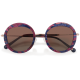 Lunettes de soleil à motif bleu foncé et mauve - Clémence & Margaux