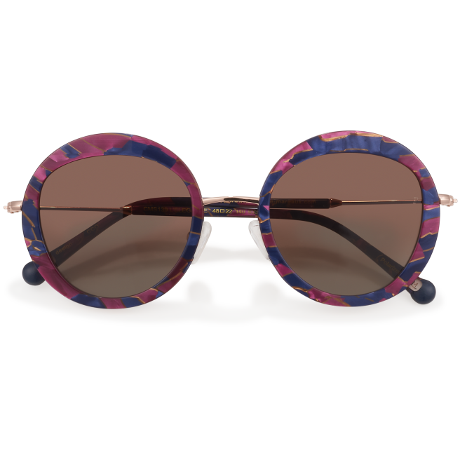 Lunettes de soleil à motif bleu foncé et mauve - Clémence & Margaux Lunettes de soleil à motif bleu foncé et mauve - Clémence & Margaux