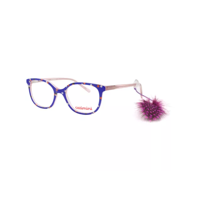 Lunettes de vue roses et bleu électrique avec une plume - Catimini