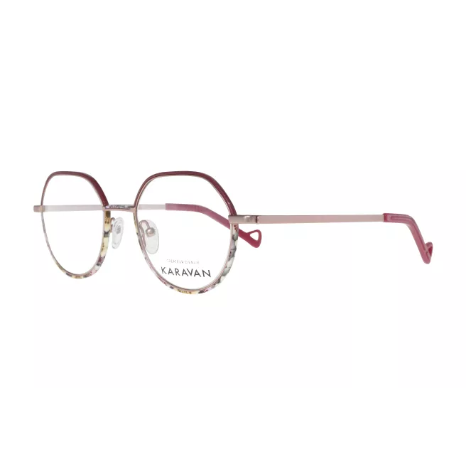 Lunettes de vue rondes bordeaux et à motif - KARAVAN