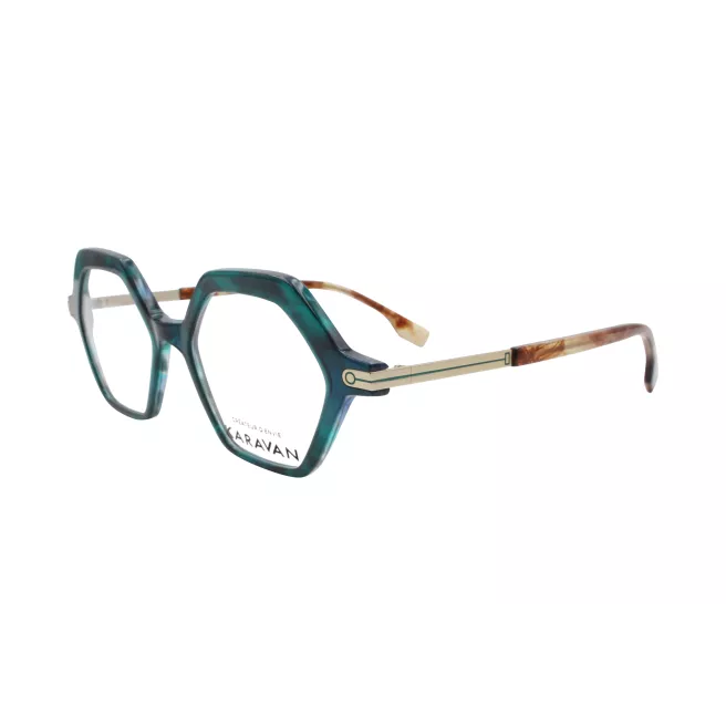 Lunettes de vue turquoise et dorées - KARAVAN