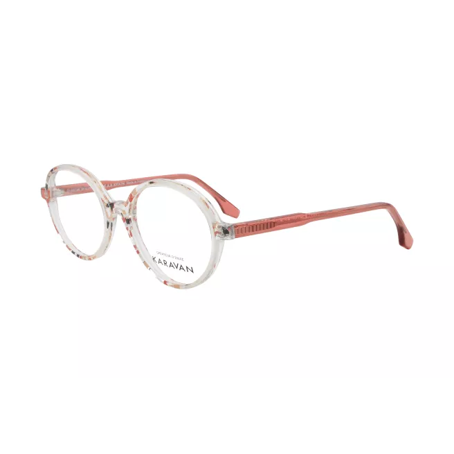 Lunettes de vue rondes, transparentes et corail - KARAVAN