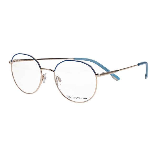 Lunettes de vue rondes dorées et bleues - Tom Tailor